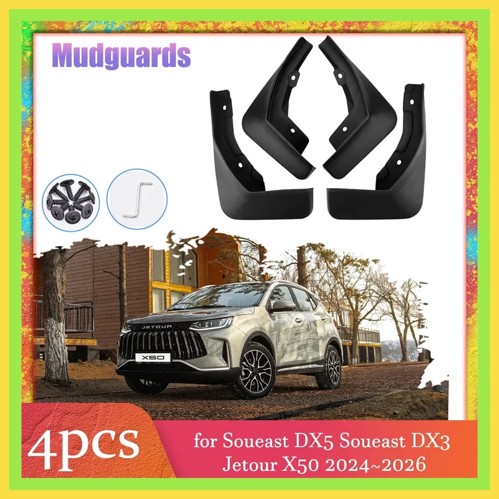 

Car Mudflaps for Soueast DX5 Soueast DX3 Jetour X50 2024~2026 2025 Mud Flaps Splash Guards Cover Mudguards Fender Accessories