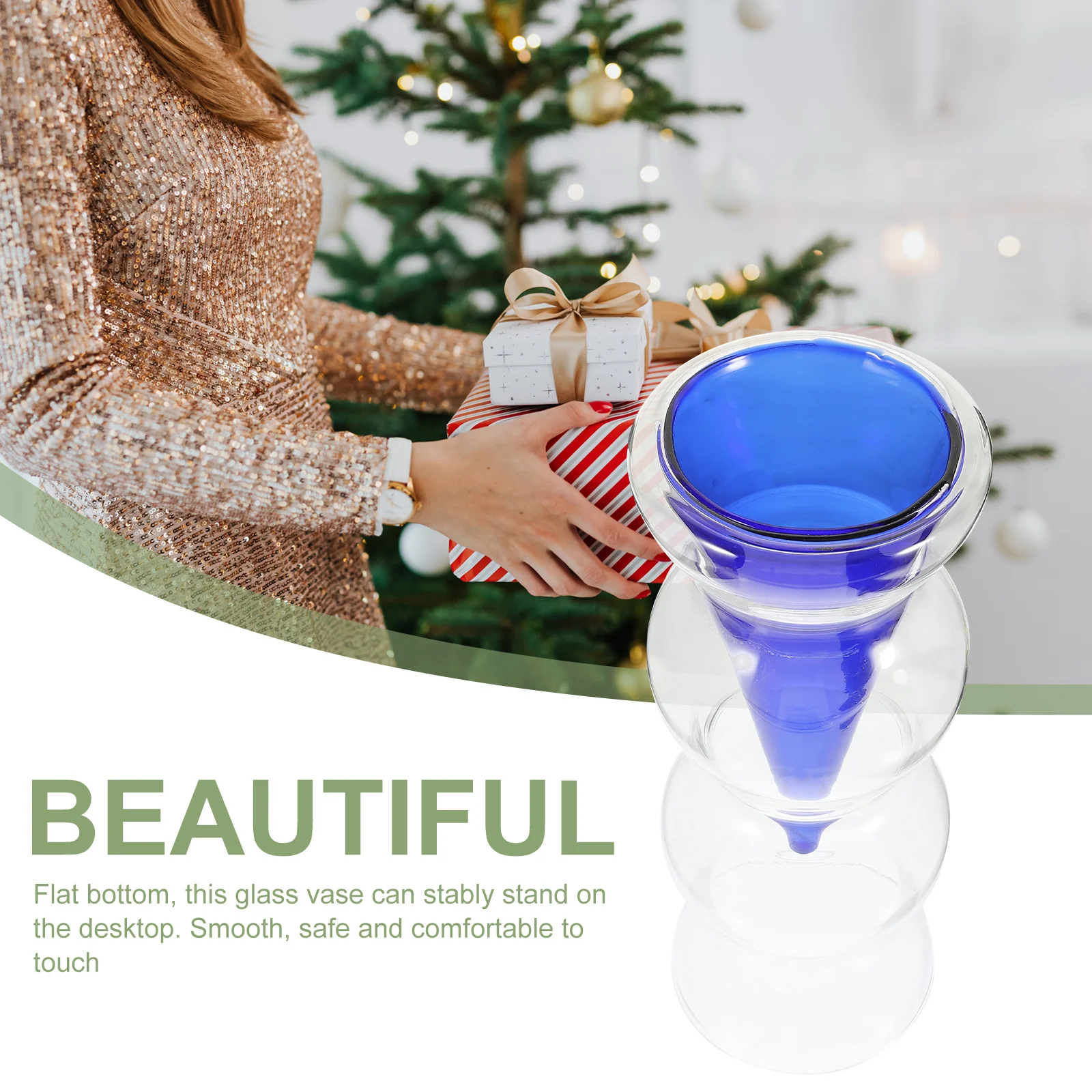 Versatile Double Walled Glass Vase Hydroponic Flower Vase Simple Shape Design Perfect for Bouquets Roses Orchids