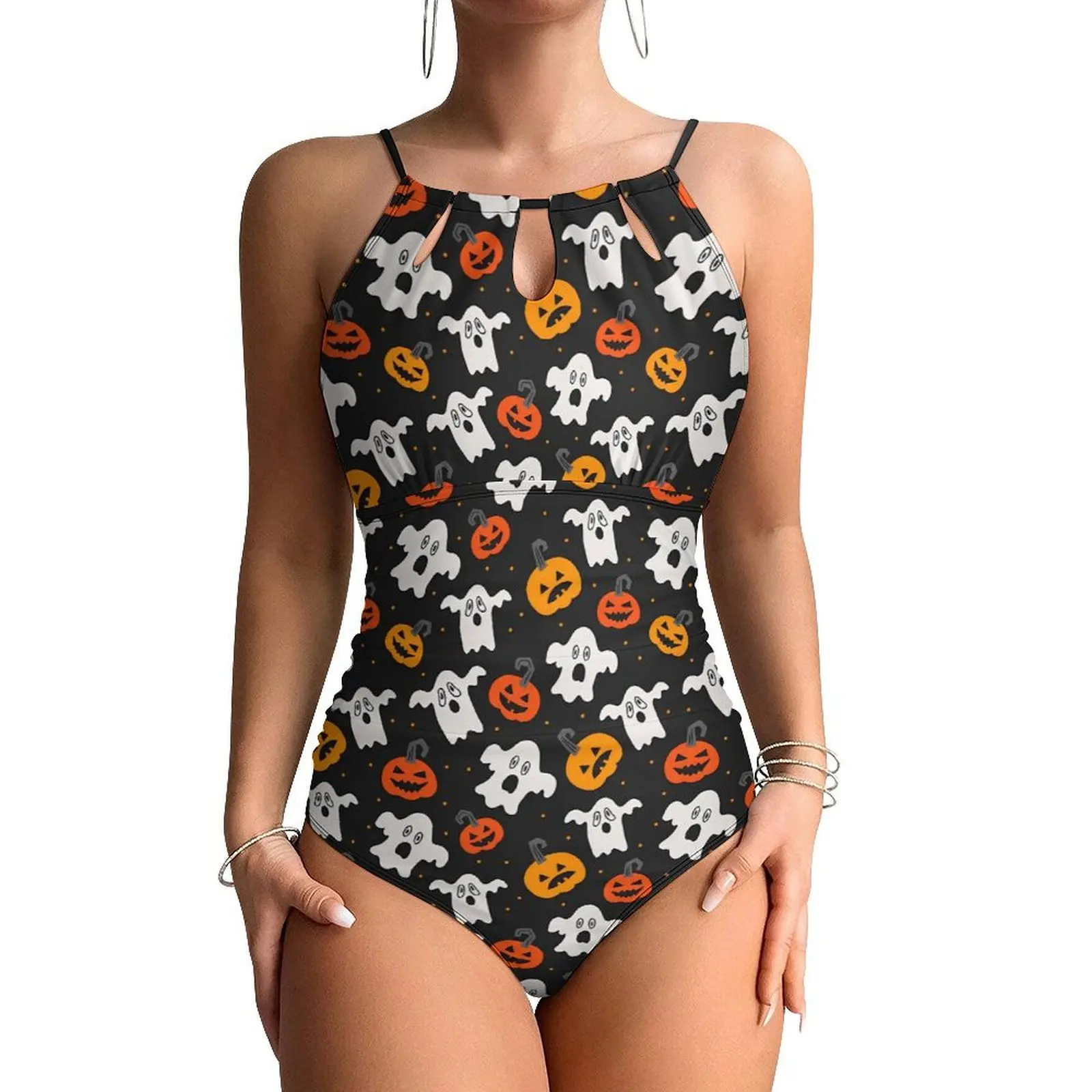 

Halloween Spirit Swimsuit Sexy Fun Ghost One Piece Swimwear Push Up Swimsuits Fashion Surfing Bathing Suit