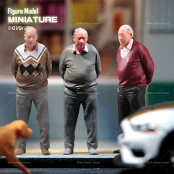 Miniatures Figures 1/87 1/64 1/43 1/24 Walking Elderly Figure Model Diorama Dolls Creative Photography Scene Prop For Cars Toys