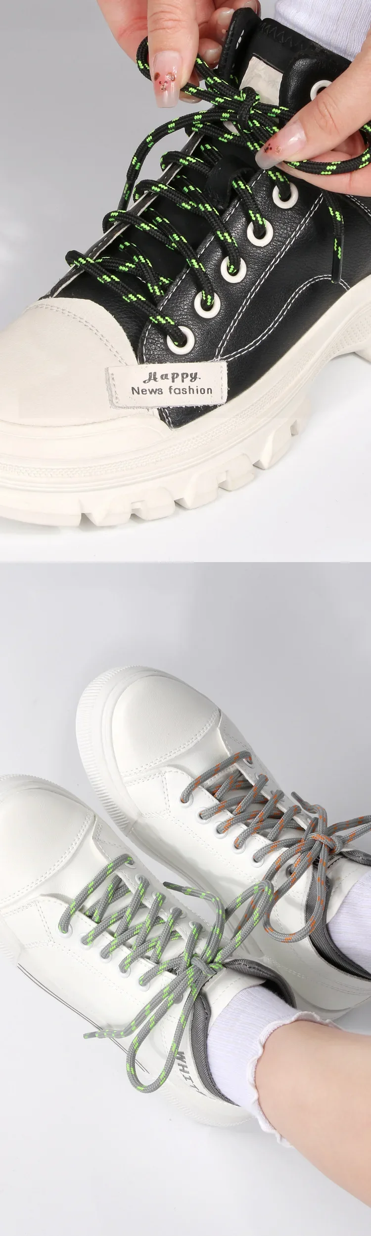 Neue langlebige runde Schnürsenkel, hochwertige Schnürsenkel für Outdoor-Wanderungen, für Turnschuhe und Stiefel, Länge 100/120/140/160 cm, 1 Paar – Detail 8