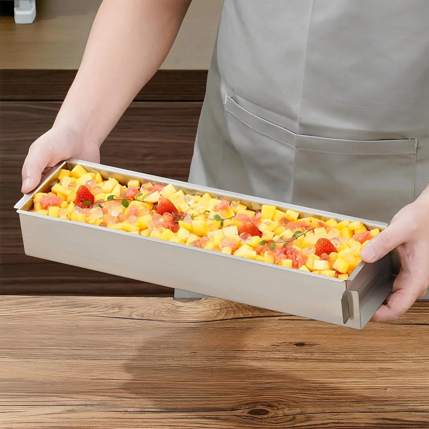 Nonstick Rectangle Cake Pan Tiramisu Pan Rectangular Box Cheese Baking Tray Cheesecake Mousse Cake Mold for Home
