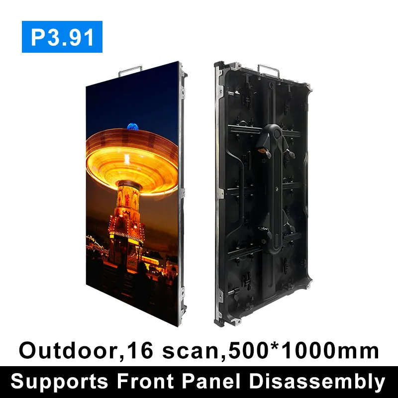 P3.91 Outdoor Rental LED Display Panel 500x1000mm RGB for Stage Background Traffic Cinema Advertising