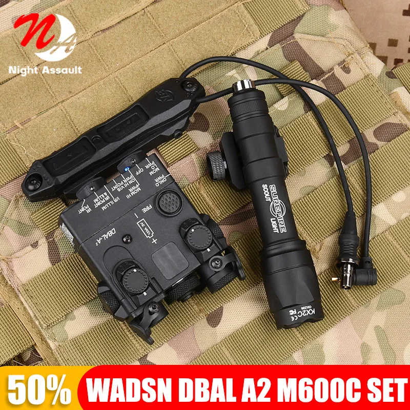 WADSN Tactical DBAL-A2 Red Green Laser Dot Indicator Dbal M300 A M600 C Powerful Flashlight Airsoft Hunting Weapon Light DBAL A2