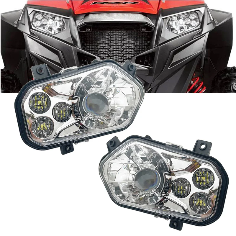 Polaris ATV LED Headlight Left / Right High Low For 2012-2013 Polaris RZR S Side X Sides and 2012-2013 Sportsman RZR 800 900 570