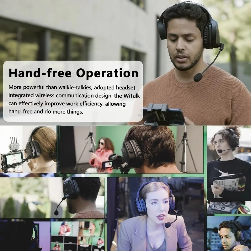 Full Duplex Wireless Intercom Headset Microphone System Marine Boat Coaches Teamwork Communication Headset