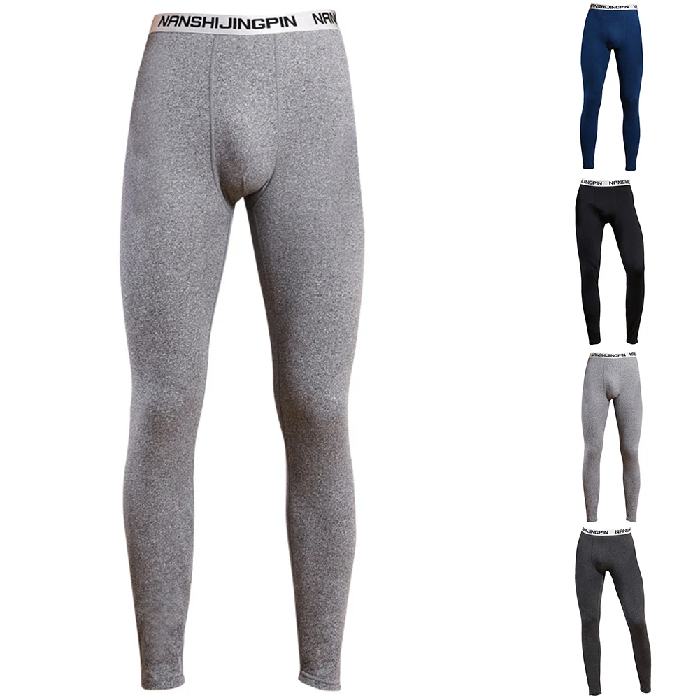 Calça pijama térmica elástica masculina, leve, tecido de poliéster, roupa interior térmica, quente, confortável, roupa de casa, nova marca