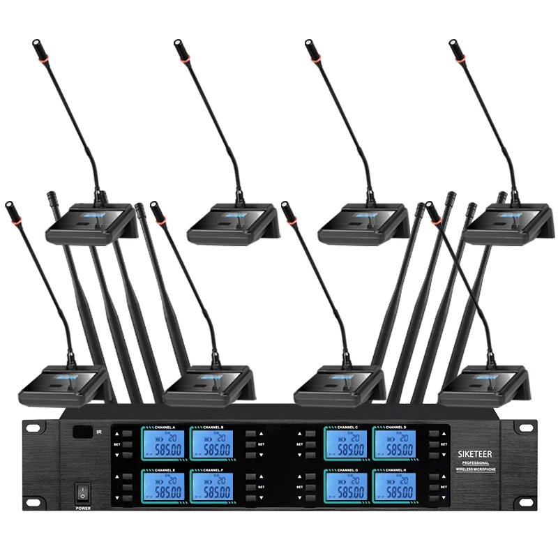 ميكروفون لاسلكي احترافي UHF، ميكروفون مكثف فوق الأذن، مناسب لعروض المسرح وكلام الكنيسة.