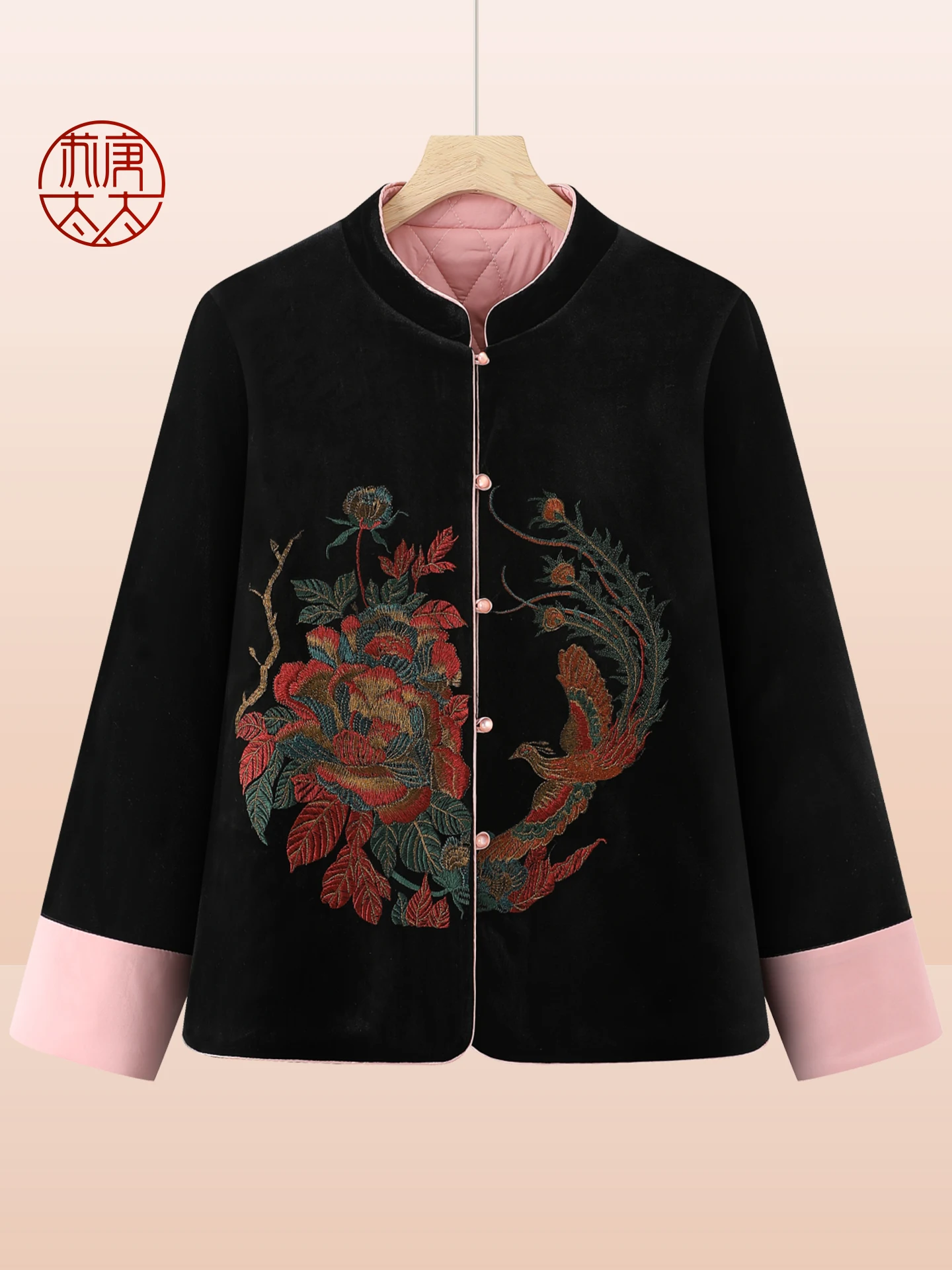 

Новая женская куртка в китайском стиле с вышивкой, из золотистого бархата, осенне-зимняя, на хлопковой подкладке, верхняя одежда, костюм Тан, короткое хлопковое пальто, топ