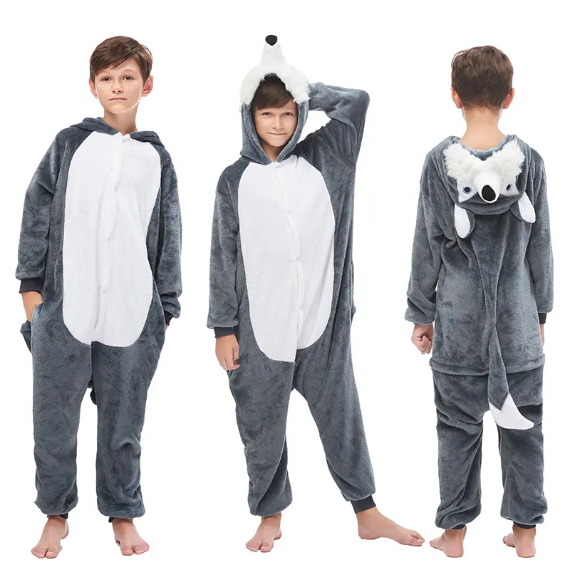 Children Pyjamas Unicorn Onesies Pajamas Animal Kigurumi Wolf Costumes Halloween Cartoon Anime Cosplay Clothes for Kids Jumpsuit