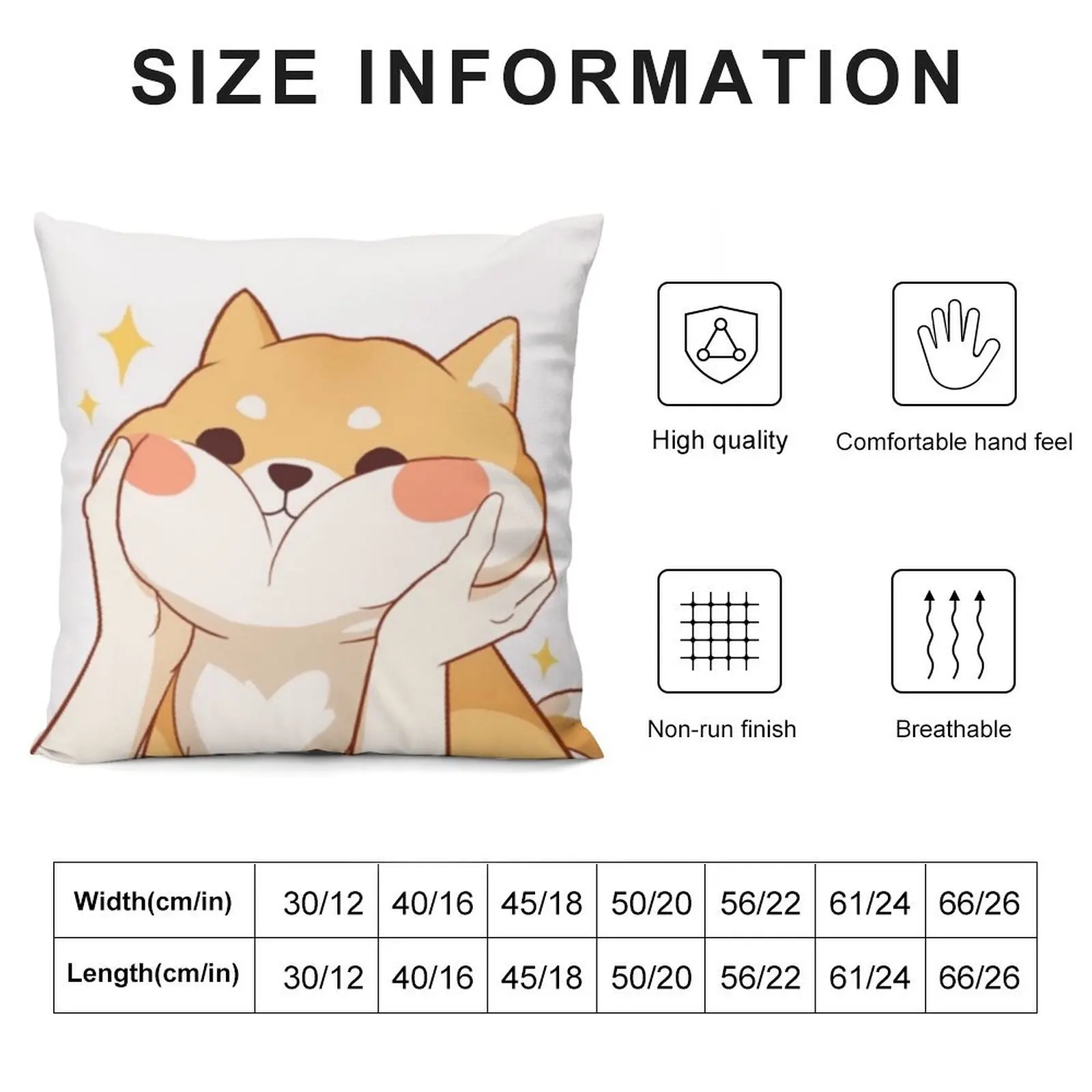 Kawaii Shiba inu Throw Pillow Sofa Pillow Cover Throw Pillow Rectangular Cushion Cover Room decorating items