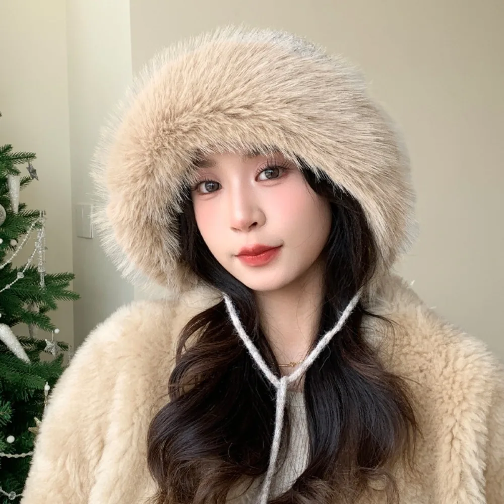 

Trendy Versatile Winter Plush Hat Warm Thickened Knit Hat Windproof Ear Protection Hat for Women