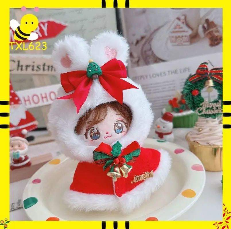 

10 см хлопковая кукла, рождественский костюм, шали, накидки с капюшоном, кукла-идол, праздничная одежда, аксессуары для наряда, игрушка «сделай сам», новогоднее платье, подарок