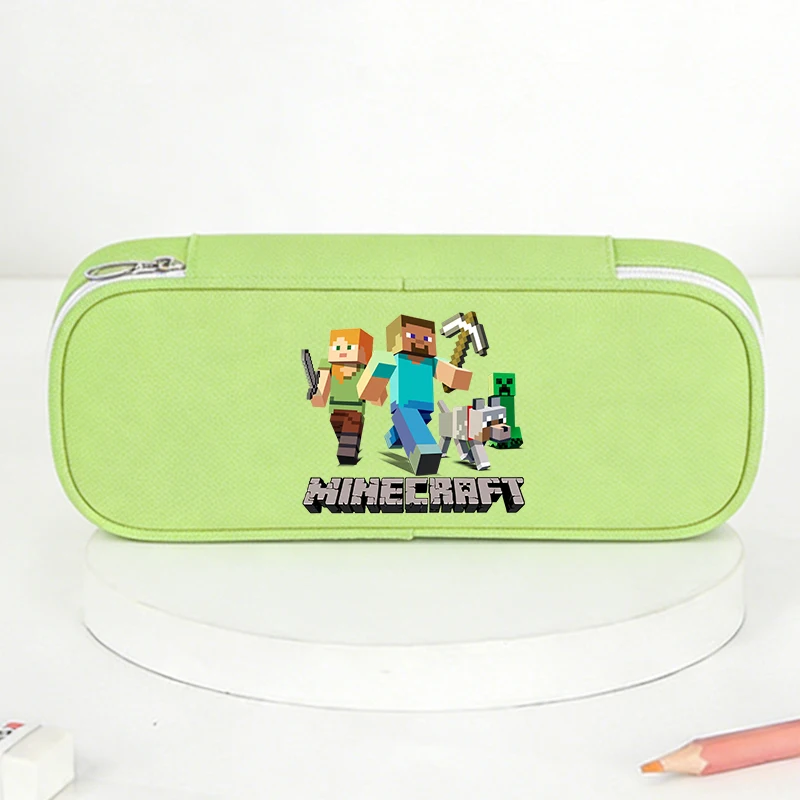 Estojos de Lápis Minecrafted, Bolsas de Canetas de Grande Capacidade com Tema de Desenho Animado, Estojo de Lápis para Meninos e Meninas, Material Escolar, Presente de Aniversário, Novo