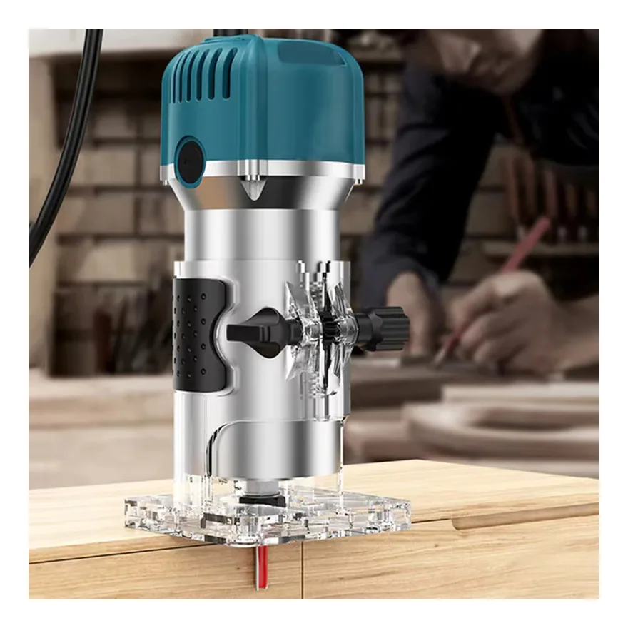 

Compact Palm Router 650W 800W Machines Small Carpentry Tools Woodworking Electric Wood Trimmer With 6-Speed Adjustable Speed