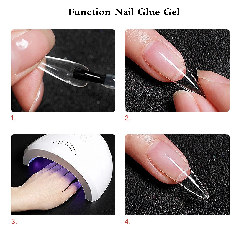 Chunshu Nagel kleber Gel für Nägel Kunst verlängerung falsche Nagels pitzen Gel politur UV-LED-Funktion Lack oben Basis lack klar 10m einweichen