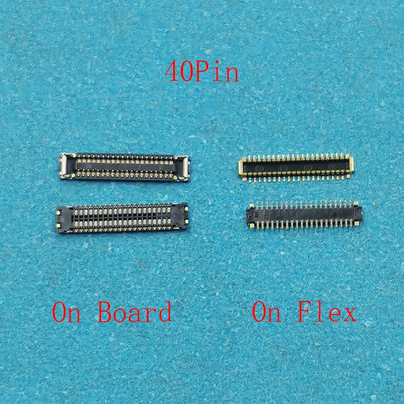 Conector FPC Display LCD na Placa-Mãe, Porta Flex de Tela, Xiaomi Redmi Note 7, Note 8, Note 7 Pro, Note 8 Pro, 40Pin, 2Pcs