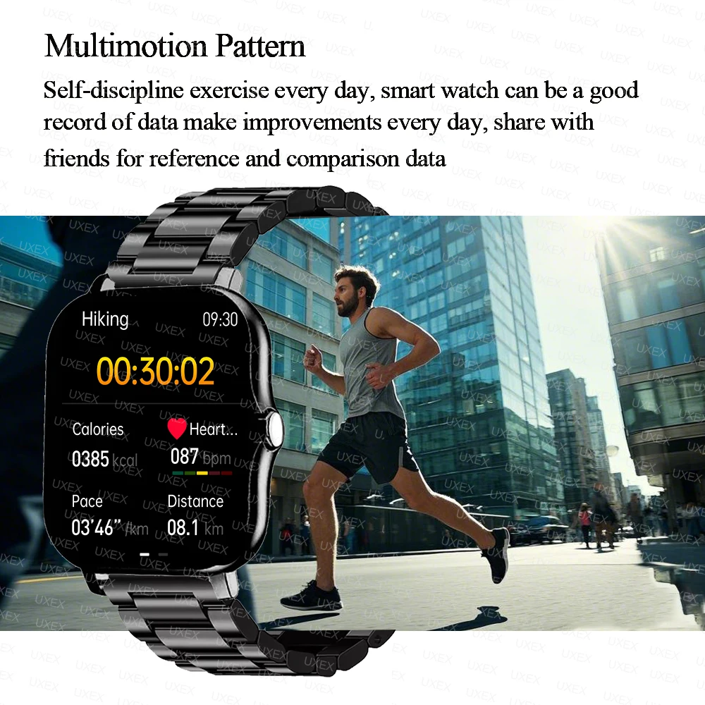 ساعة ذكية للرجال من Delicacy ساعة لياقة بدنية رياضية لمراقبة القلب ساعة ذكية بلوتوث مكالمة تشغيل الموسيقى 1.83 بوصة ساعات هدية للاجتماعات