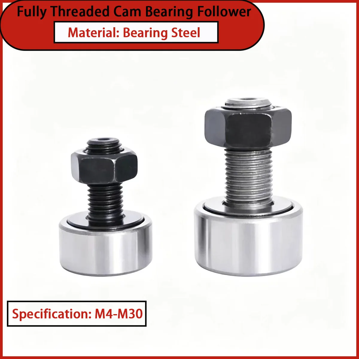 Full Thread Cam Follower Bearings Full Thread Needle Roller Track Rollers