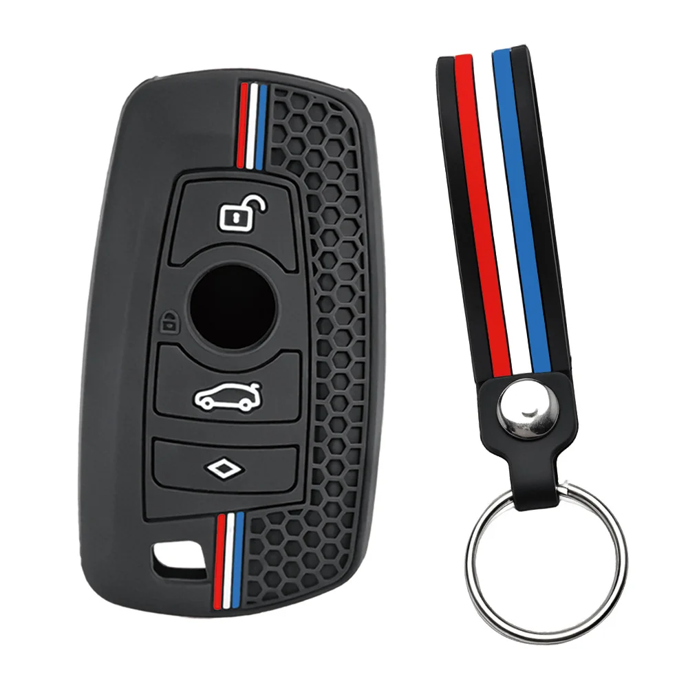For BMW 1 2 3 4 5 6 7 Series X1 X2 X3 X4 X5 Silicone Remote Shell With Soft Finger Loop And Key Ring