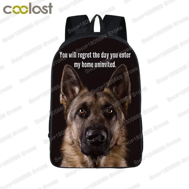 German Shepherd / Pit / Staffordshire Bull Terrier / Rottweiler Backpack for Teenager Children School Bags Boy Dog Book Bag