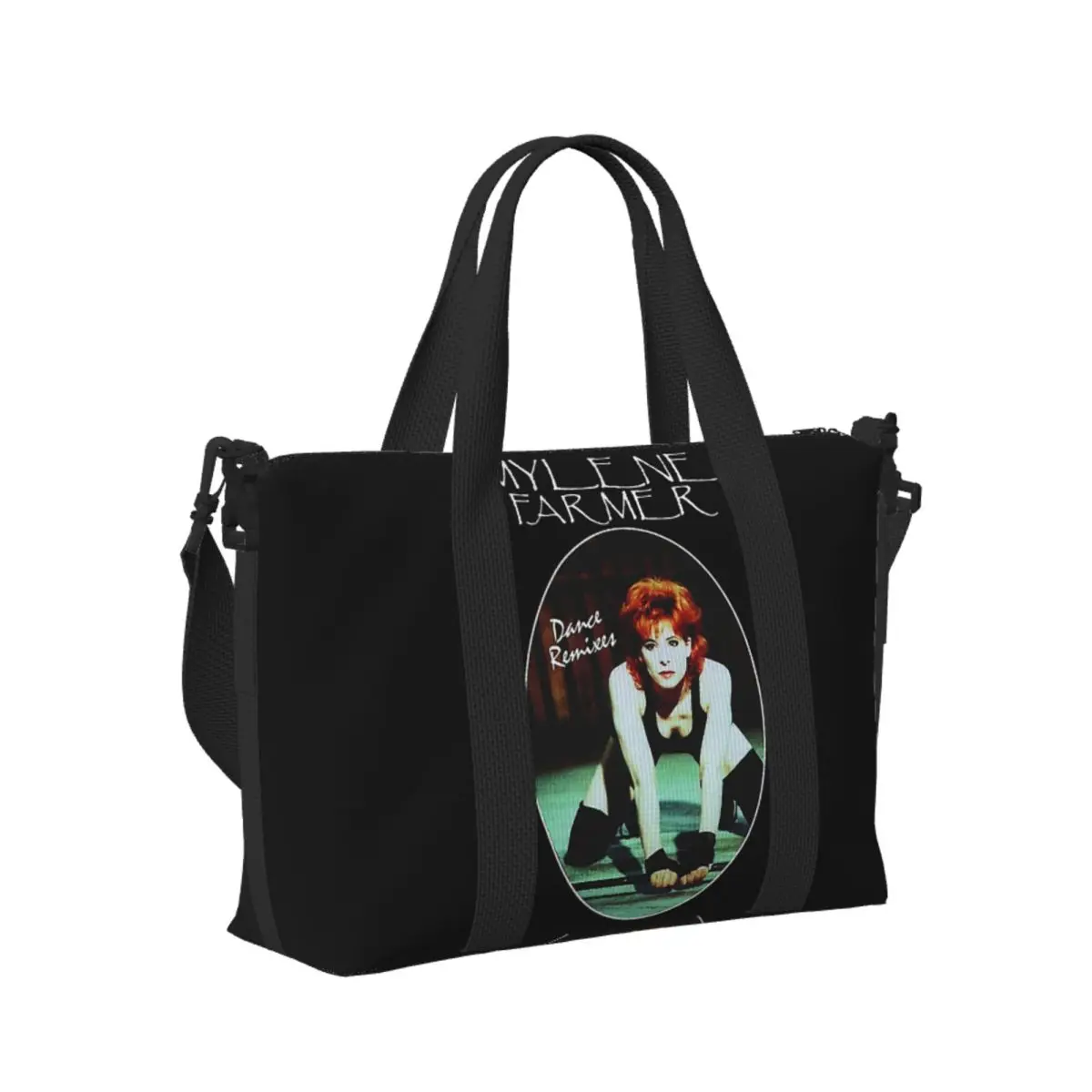 

Custom Mylene Farmer Jeanne Beach Travel Bag Large Capacity Tote Bags for Gym Sport Women Shopping Duffle Shoulder Bag