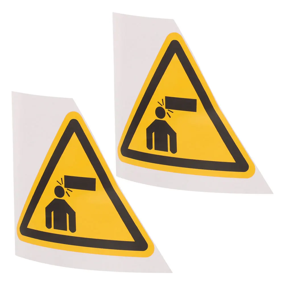 2Pcs Watch Your Head Warning Signs Adhesive Safety Stickers for Machine Tool Equipment Collision Caution Labels