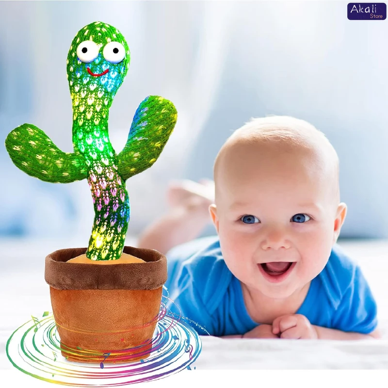 Talking Cactus Toy with LED 120 English Songs Singing Musical Toys Repeat What You Say Suitable for Babies and Toddlers