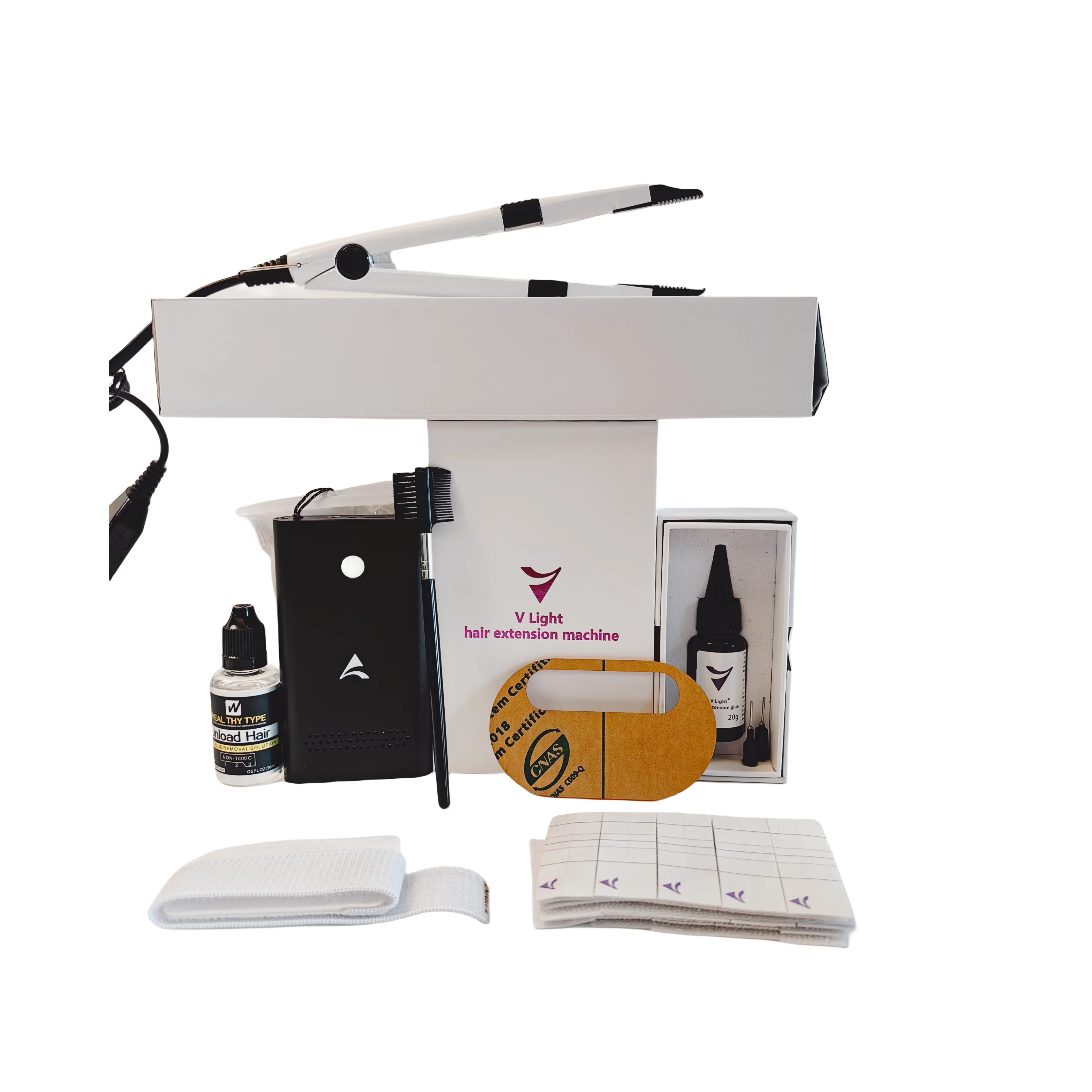 V-lightテクノロジーのヘアエクステンションキット,本物の髪のための迅速な接ぎ木ツール,プロの理髪,頑丈でしっかり
