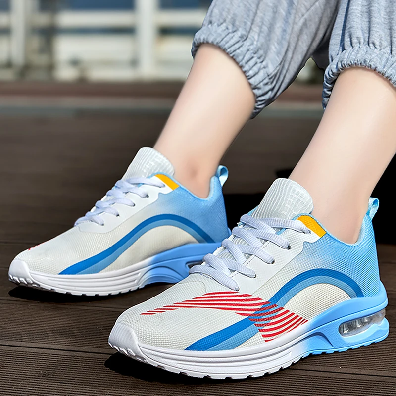 

Women's Air Cushion Running Shoes Breathable Mesh Sneakers Non-slip Shock Absorption Athletic Trainers for Outdoor Sports