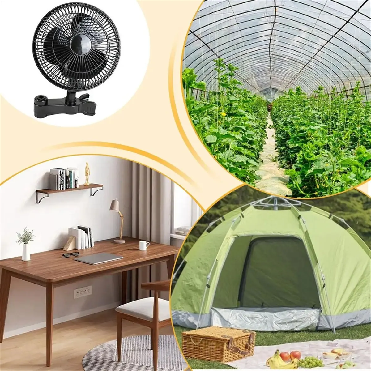 

Grow Tent Clip Fan Quiet Oscillating Ventilation for Hydroponics Circulation Cooling for Hydroponics Greenhouses Nursery