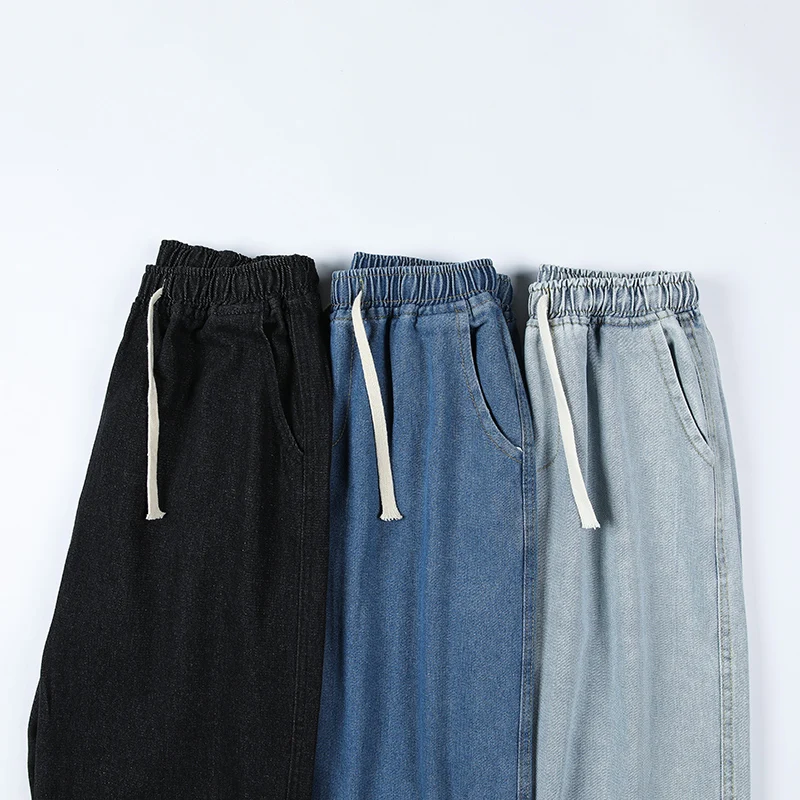 

Широкие джинсовые брюки в стиле хип-хоп, классические однотонные винтажные брюки унисекс, повседневные весенне-осенние мужские и женские новые модные свободные прямые джинсы