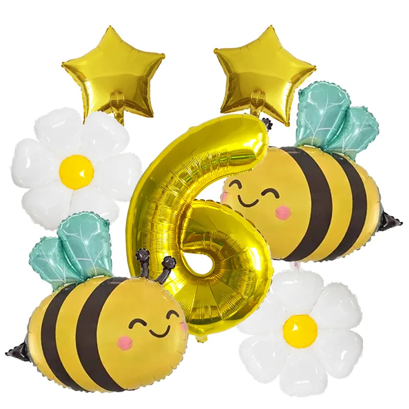 9-teiliges Daisy Bee-Ballon-Geburtstagsset – perfekt für Kindergeburtstagsfeiern, Babypartys und Feiern mit Gartenthema – Detail 6