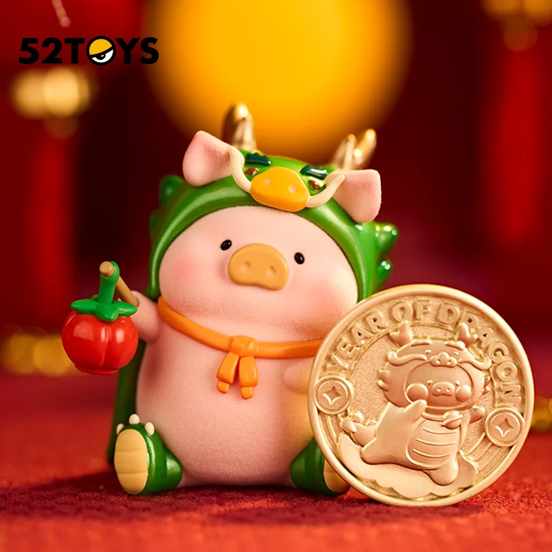 

52Toys Lulu Pig Piggy Oragon Year Series Anime Action Figure Guess Bag Ornament Figurines Home Decor Desktop Dolls Model Girls