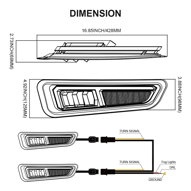 Fendinebbia ovovovs con indicatori di direzione sequenziali ambra DRL paraurti fendinebbia luci di guida per Gen 2 Ford F150 Raptor 2017 2018 2019