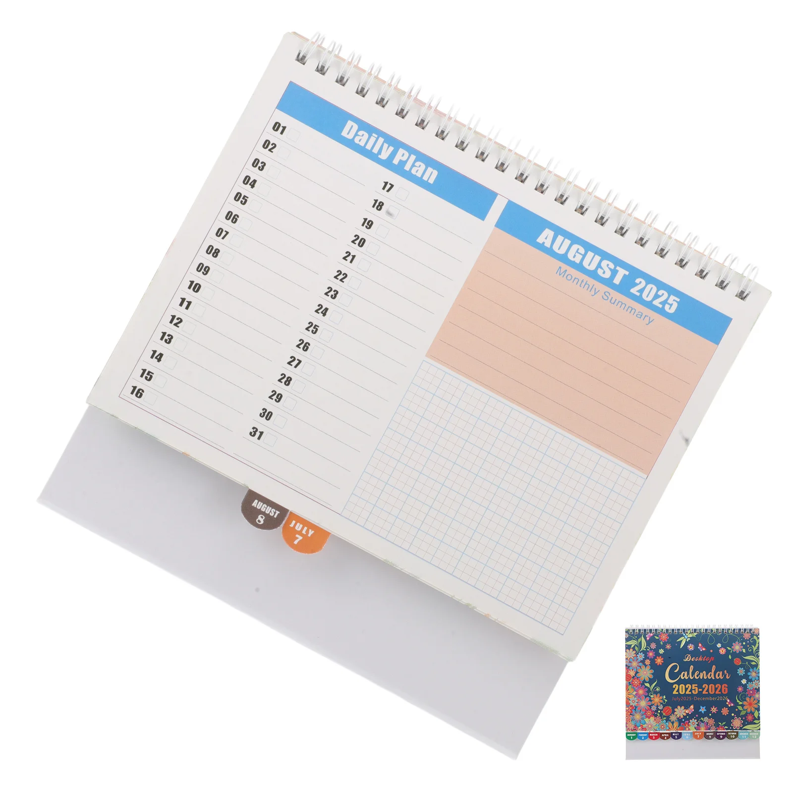 

Floral Desk 2025-2026 Small Standing Flip Calendar For Office Home Yearly Planner Monthly Block Calendar Smooth