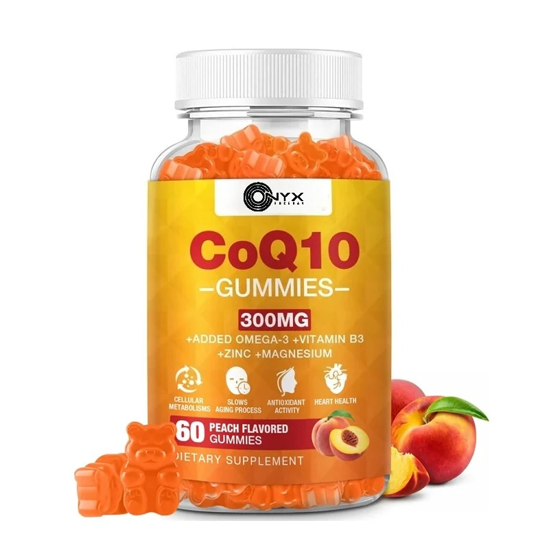 

Sugar free CoQ10 gummies, combined with vitamin B3 and zinc, coenzyme Q10 supplements for antioxidant support