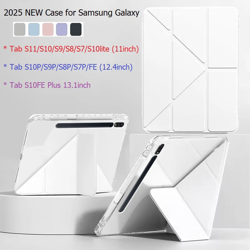 

Smart Case For Samsung Tab S11 2025 11inch S10 lite S10 FE+ 131'' S9/S8/S7 FE/Plus 11inch 12.4inch Acrylic Clear Hard Back Stand