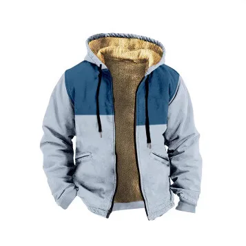 

Hooded Sweatirt Digital Printing Multicolor Pattern 3D Print with Brown Inner Fce Cotton Jaet Cross-Border Patchwork