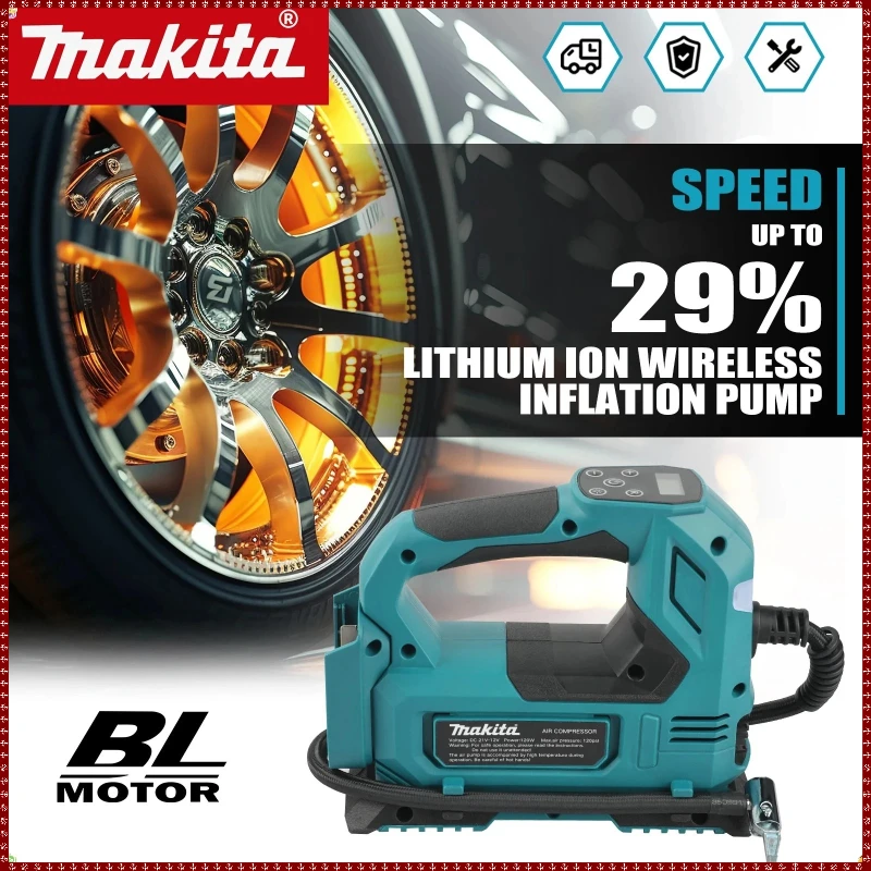 

Makita brushless air Pump Cordless Air Inflator: Portable Tyre Pump with Digital Display for Cars & Motorcycles Tool 18V Battery