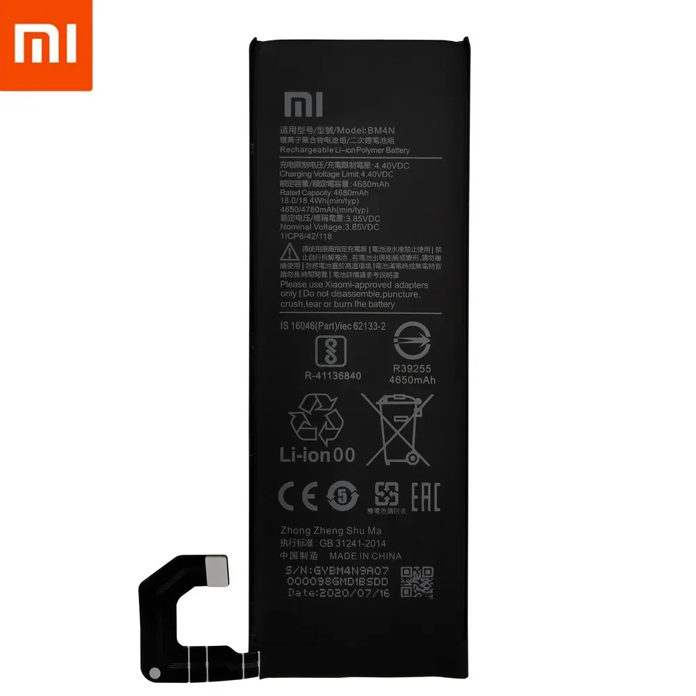 100% Original Replacement Battery BM4M BM4N For Xiaomi Mi 10 Pro 5G Xiaomi 10Pro Mi10 5G Genuine Phone bateria Batteries +Tools