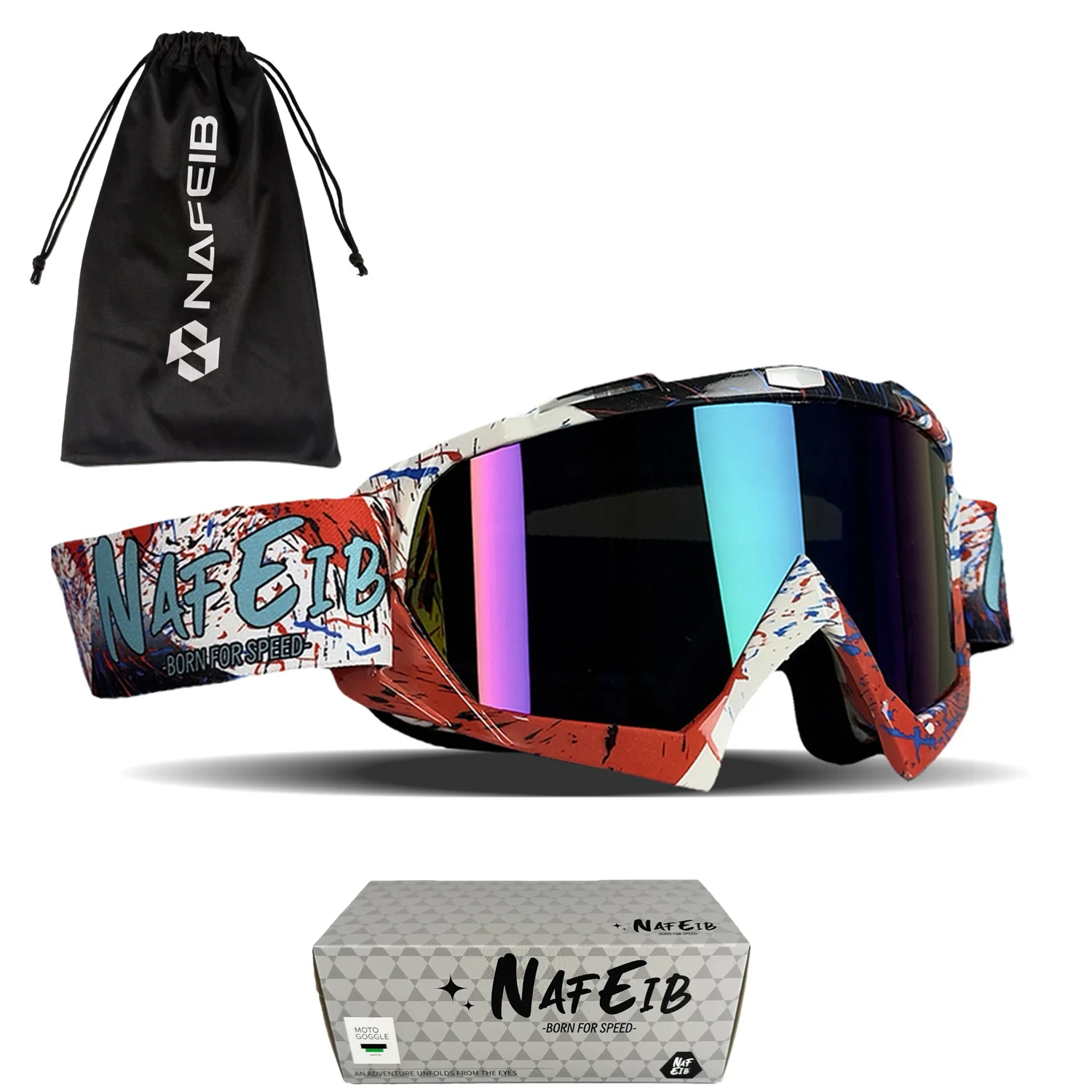 

1 шт. многоцветные мотоочки без носовых прокладок - защита от ультрафиолета UV400, водонепроницаемые, ударопрочные и ветрозащитные, удобные для езды на дальние расстояния