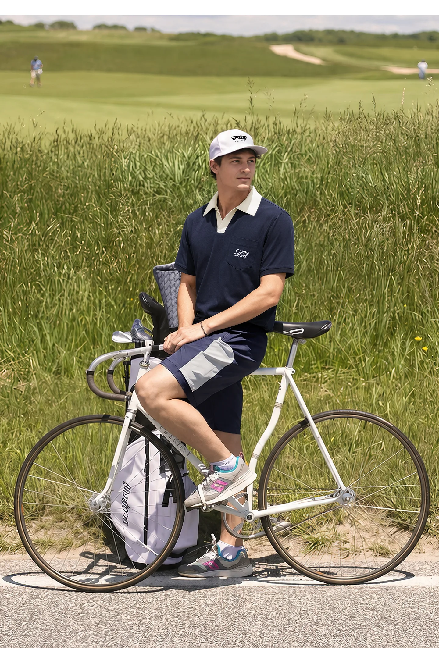PGM Golf Herren Kurzarm-Poloshirt Sommer Atmungsaktives Kragen-Sportoberteil Kleidung YF925 – Detail 12