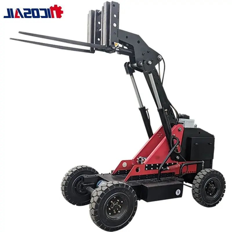 

China Manufacturer Electric Hydraulic Tank Forklift 1Ton Remote Operation Material Handler Station Driving Forklift