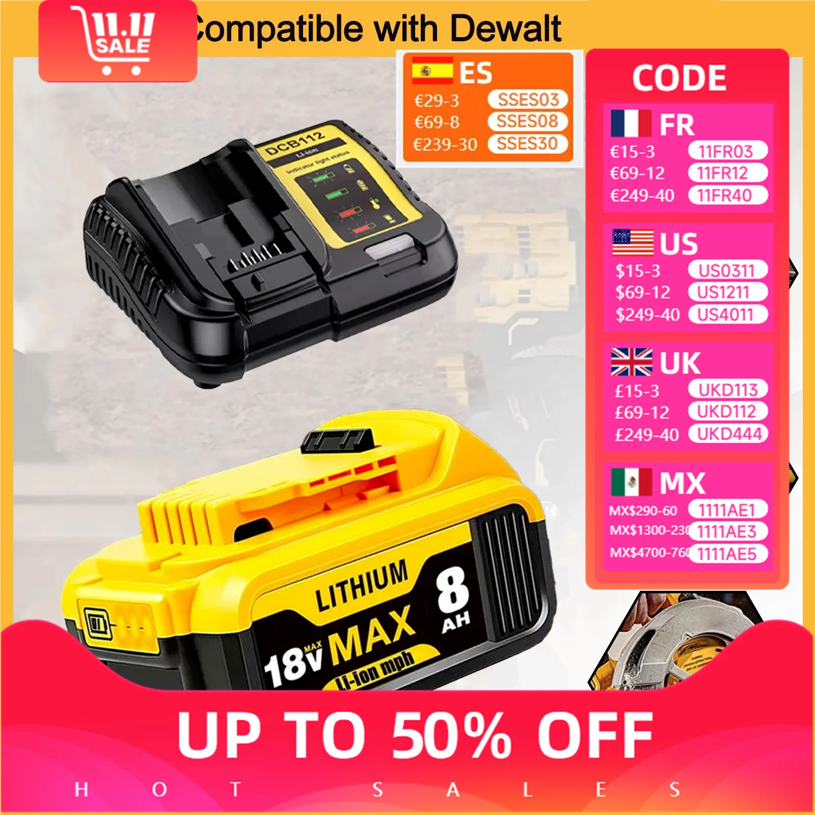 

Оригинальный аккумулятор для инструментов Dewalt 20 В, литий-ионный аккумулятор 6 Ач, сменный аккумулятор для электроинструмента Dewalt DCB206