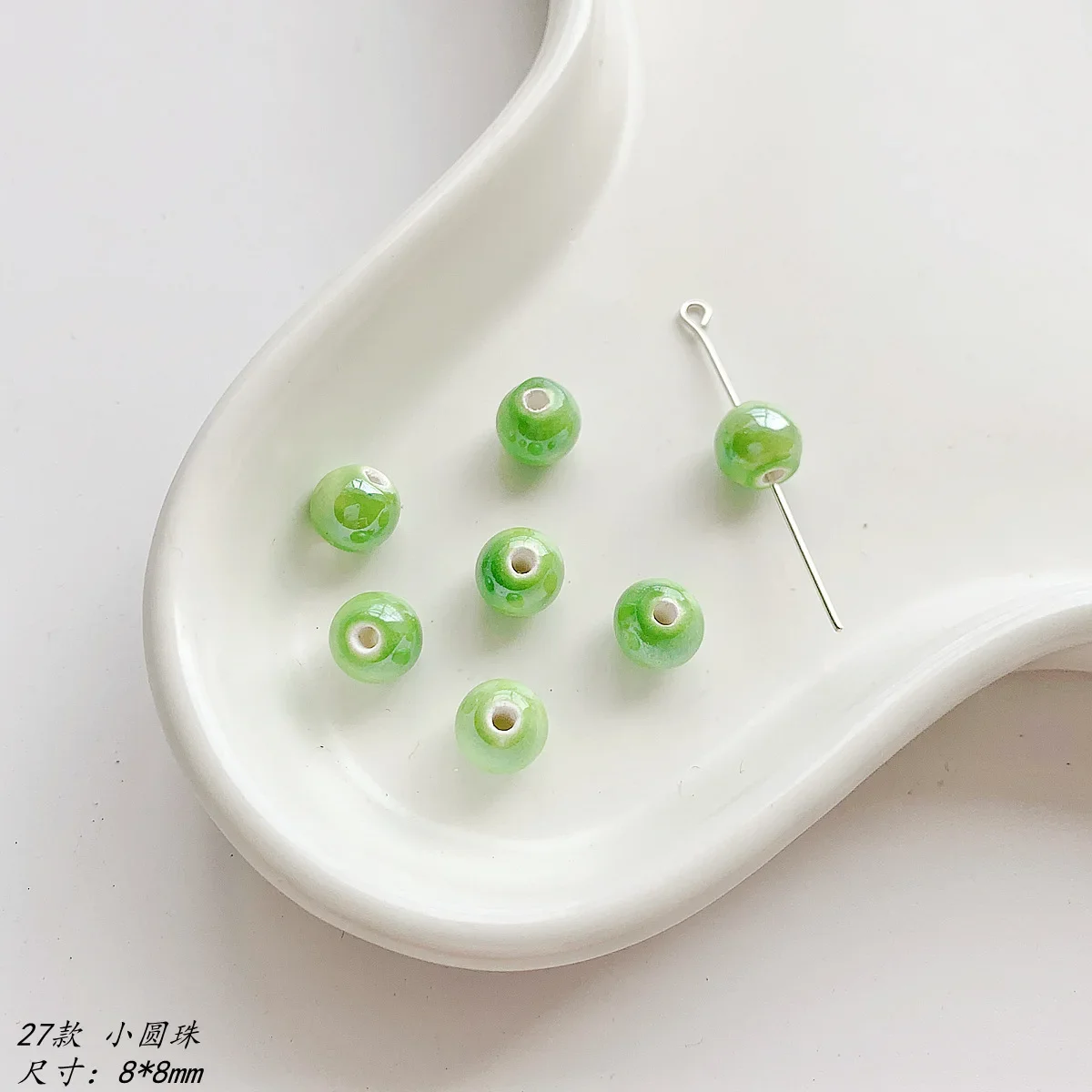 

Green Round Glass Beads jewellery making diy Transparent Ball Crystal glass beads Crafting DIY Bracelet Necklace Accessories