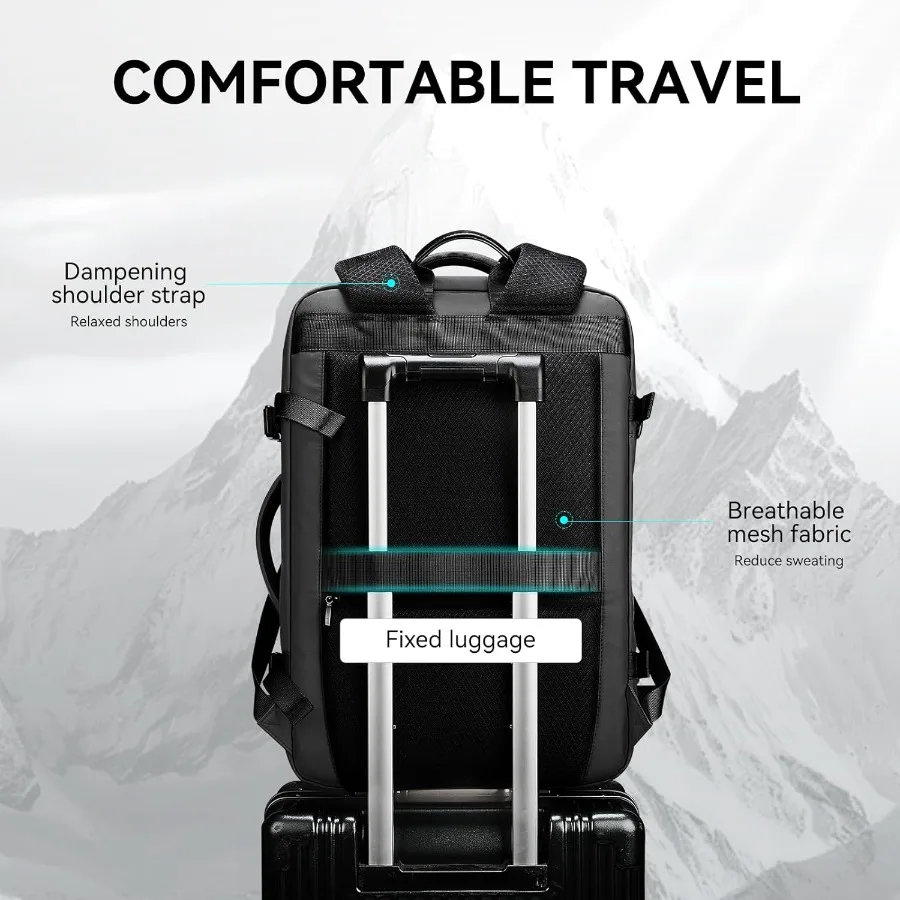 حقيبة ظهر مارك رايدن للأعمال للرجال 30 لتر حقيبة ظهر للكمبيوتر المحمول مقاومة للماء مع منفذ شحن USB تناسب الكمبيوتر المحمول مقاس 17.3 بوصة مضادة للث #5