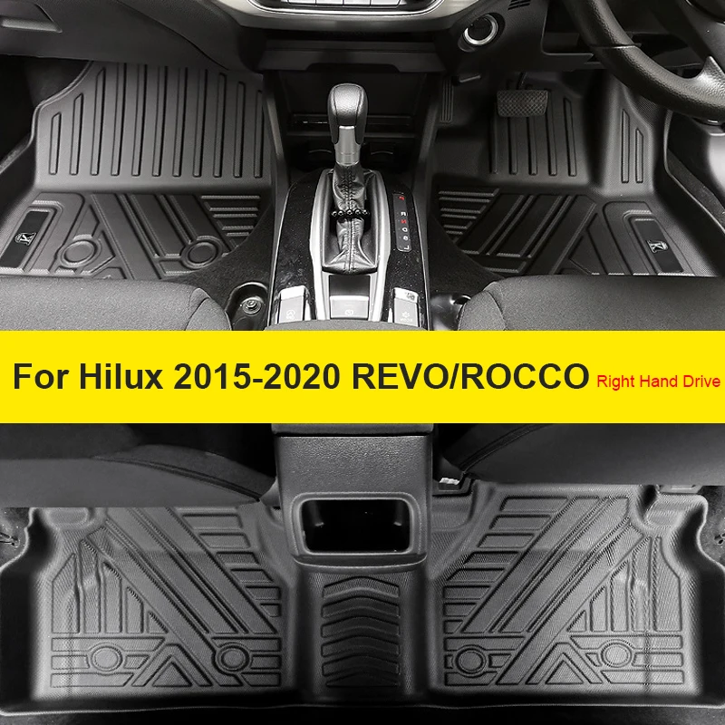 Custom Fit TPE Waterproof Floor Mat for 2009-2022 Tota Hilux REVO ROCCO Version Car Interior Accessories Left Right Hand Drive