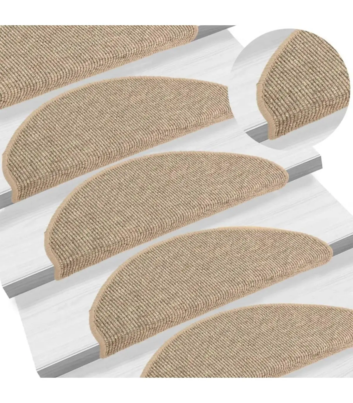 Floor mats for steps self-adhesive mat ladder 15 Pins dark beige 65x25 cm