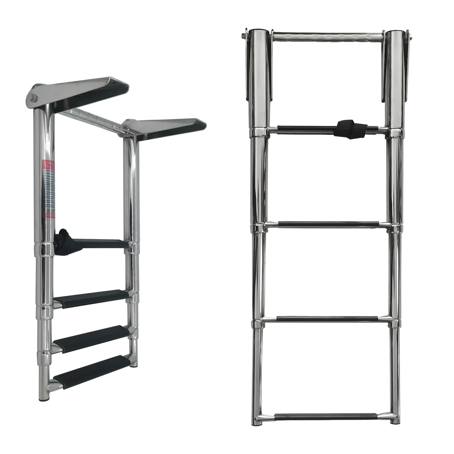 

ISURE MARINE 4-ступенчатая телескопическая лестница для лодки, ступенька для плавания для понтонной рыбацкой лодки, бассейна, нержавеющая сталь 304